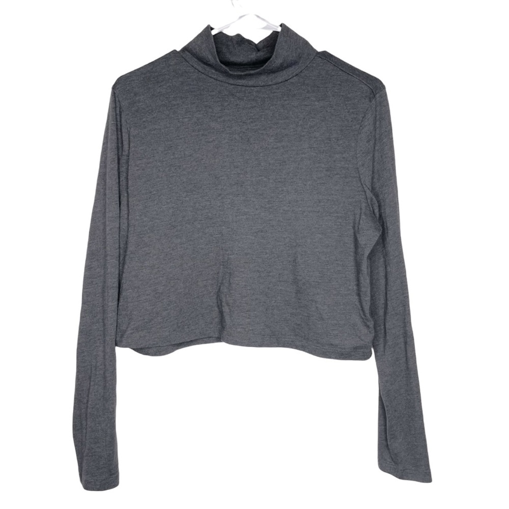 Wild Fable turtle neck long sleeve gray basic crop top size L